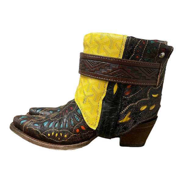 7 Colorful Tooled & Designer Canty Boots® with Turquoise Concho