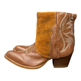 7 Brown & Moose Printed Leather Canty Boots® with Turquoise Concho