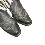 6.5 Embroidered Black & Zebra Striped Hair-on Hide Canty Boots®