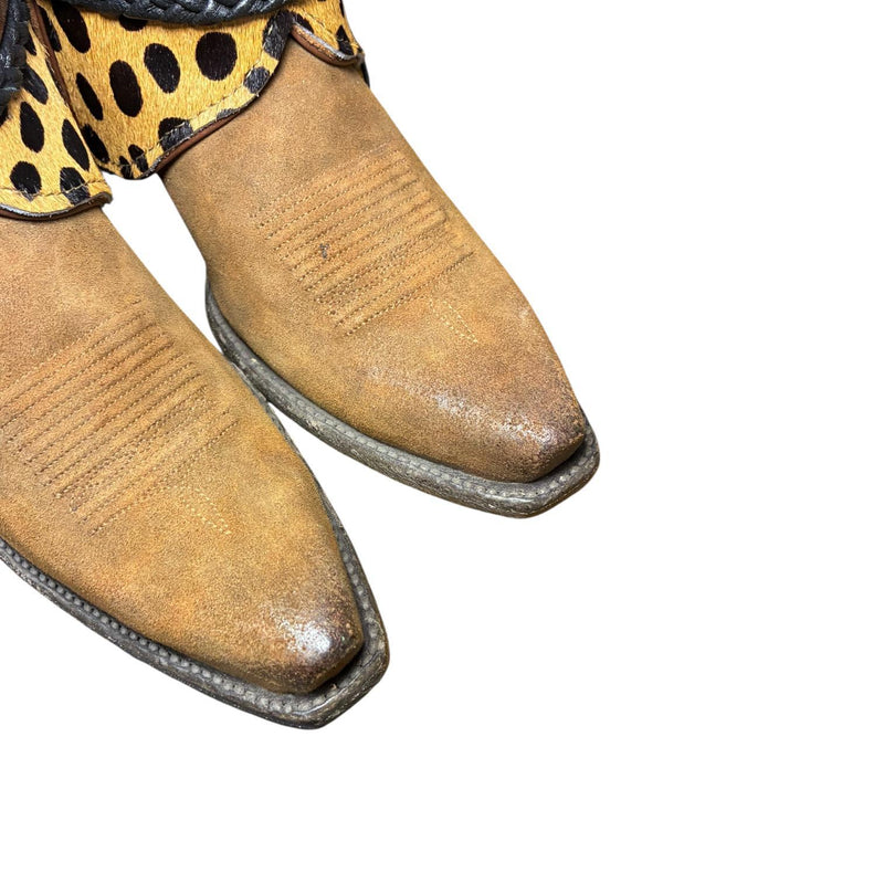 8 Brown Rough Out & Leopard Hair-on Hide Canty Boots®