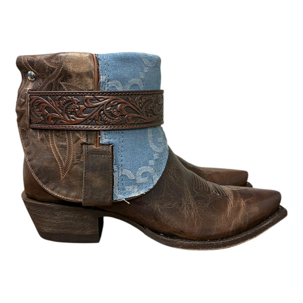 10 Embroidered Brown & Designer Denim Canty Boots®