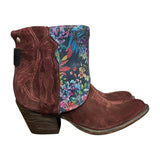 6 Maroon Rough Out & Floral Leather Canty Boots®
