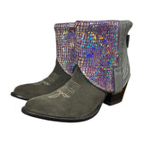 8.5 Two Toned Gray & Purple Metallic Leather Canty Boots®