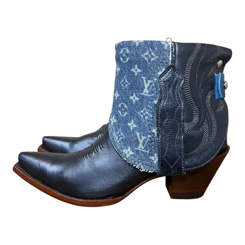 8.5 Metallic Navy Blue & Designer Denim Canty Boots®