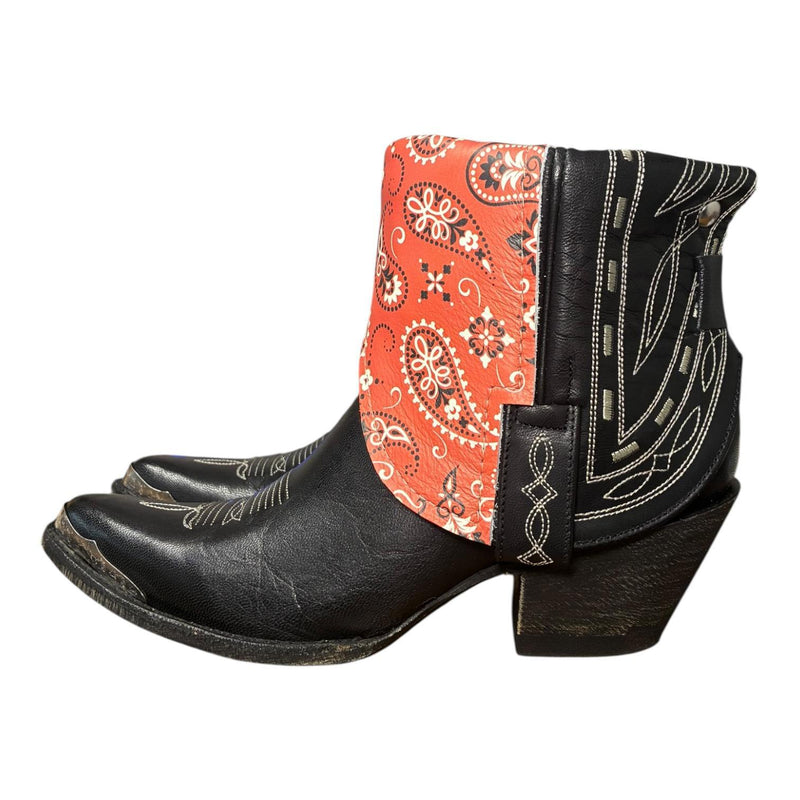 9.5 Embroidered Black & Bandana Print Canty Boots®