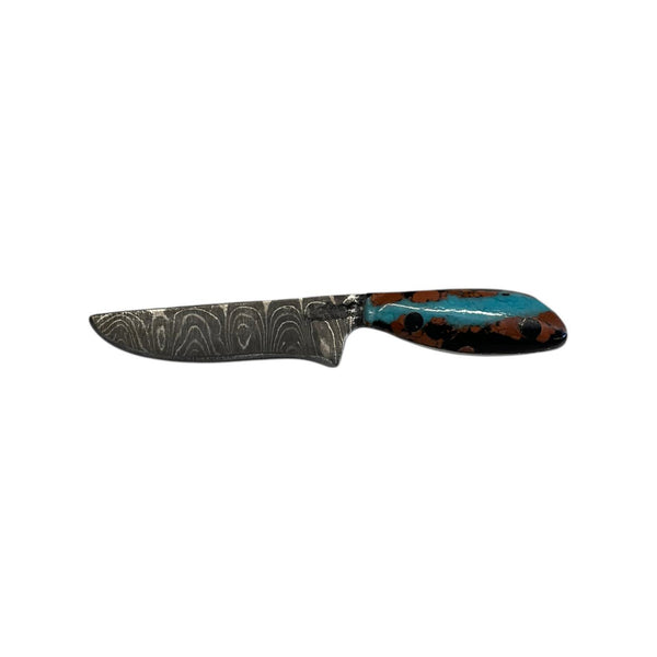 Brown, Black, & Turquoise Mini Knife