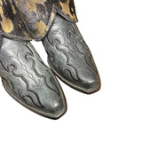 7 Embroidered Black & Metallic Hair-on Hide Canty Boots®