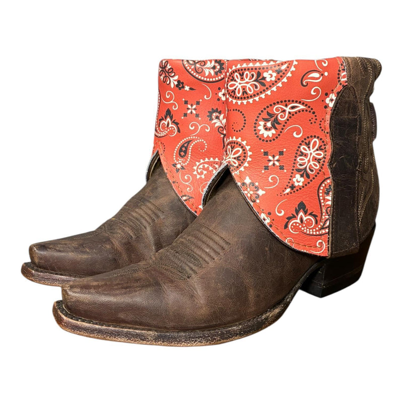 6 Embroidered Brown & Bandana Print Canty Boots®