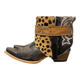 9 Embroidered Brown & Leopard Hair-on Hide Canty Boots®