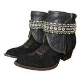6 Black Rough Out & Quilted Leather Canty Boots®