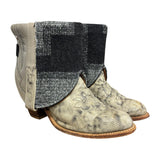 10 Gray & Wool Stacked Heel Canty Boots® with Agate Concho