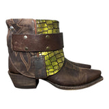 7 Brown & Green Scale Leather Canty Boots®