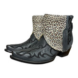 9 Embroidered Black & Leopard Canty Boots®