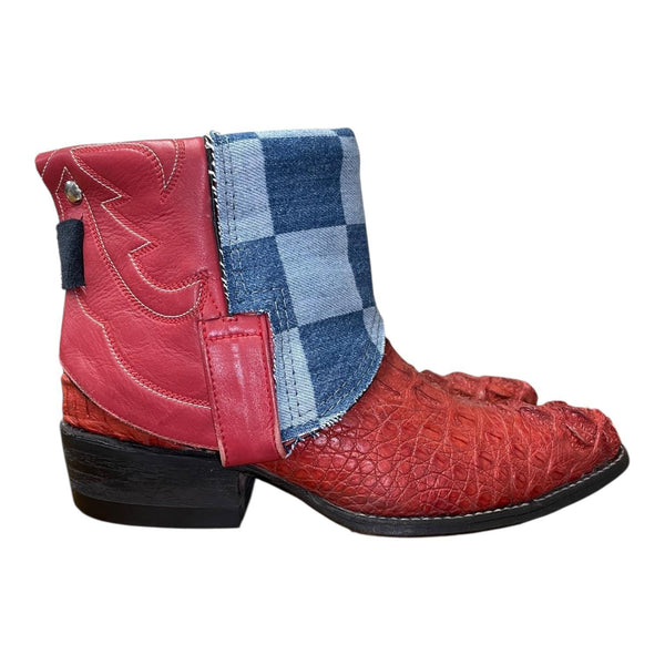 8 Exotic Red & Designer Denim Canty Boots®