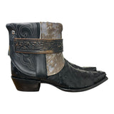 9.5 Exotic Black & Silver Spotted Hair-on Hide Canty Boots®