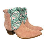 8.5 Pink Rough Out & Tropical Printed Leather Canty Boots®
