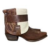 9 Brown & Lace Printed Leather Canty Boots®