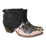 7 Two Toned Embroidered & Rhinestone Denim Canty Boots®