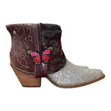 11 Red & Rhinestone Canty Boots® with Butterfly Patches