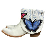 7 Embroidered White & Butterfly Patches Canty Boots®