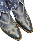 7 Embroidered Blue & Designer Denim Canty Boots®