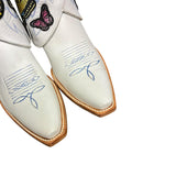 7 Embroidered White & Butterfly Patches Canty Boots®