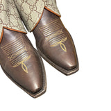 6.5 Embroidered Brown & Designer Canty Boots® with Opal Concho