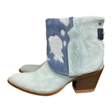 9 Baby Blue Rough Out & Blue Hair-on Hide Canty Boots®