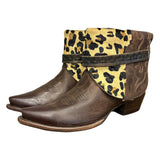 10 Brown & Leopard Hair-on Hide Canty Boots®