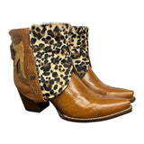 7.5 Floral Inlay & Leopard Hair-on Hide Canty Boots®
