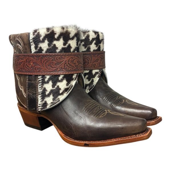 8 Brown & Houndstooth Hair-on Hide Canty Boots®