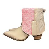 10 Pale Pink & Designer Stacked Heel Canty Boots®