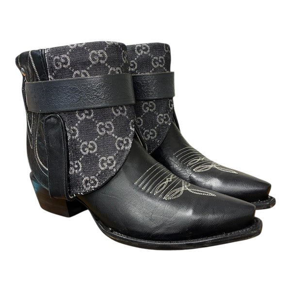 9 Embroidered Black & Designer Denim Canty Boots®