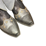 7.5 Gray & Blue Leather Canty Boots® with Star Inlay
