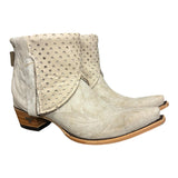 11 Embroidered White & Cream Leather Canty Boots®