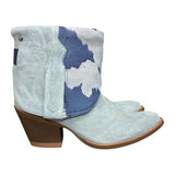 9 Baby Blue Rough Out & Blue Hair-on Hide Canty Boots®