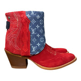 9 Red Rough Out & Designer Denim Canty Boots®