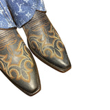 9 Embroidered Blue & Designer Denim Canty Boots® with Amber Concho