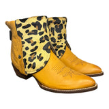 8.5 Tan & Leopard Hair-on Hide Canty Boots®