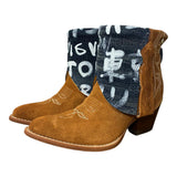 6.5 Cognac Rough Out & Designer Denim Canty Boots®