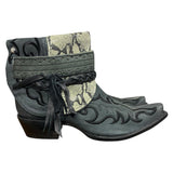 10 Embroidered Black & Printed Exotic Leather Canty Boots®