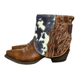 6.5 Studded Brown & Cowhide Printed Leather Canty Boots®