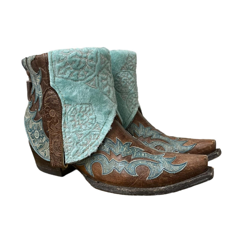 8 Tooled Teal & Brown Canty Boots®