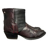 9 Maroon & Black Quilted Leather Canty Boots® with Agate Concho