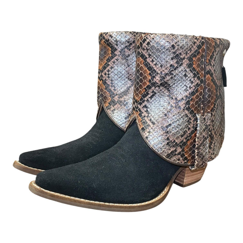 7 Black Rough Out & Embossed Exotic Canty Boots®