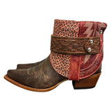 8 Red & Brown with Leopard Canty Boots®