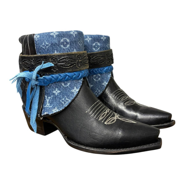 7.5 Black & Designer Denim Canty Boots®