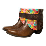 7.5 Brown & Floral Print Canty Boots®