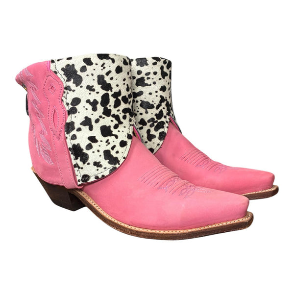 9.5 Pink & Spotted Hair-on Hide Canty Boots®