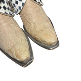 10 Embroidered Tan & Checkered Hair-on Hide Canty Boots®